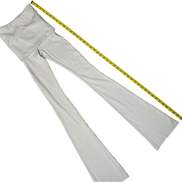 ZARA Cream Fold Over Cotton Yoga Pants Women’s Small NWT Flare - Picture 2 of 6